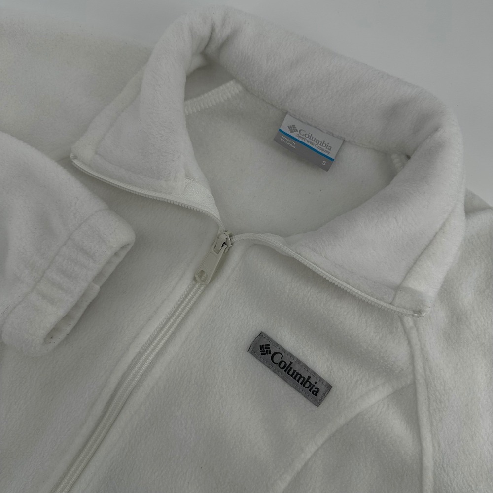 Columbia Women's Small White Full Zip Fleece Jacket Mock Neck WL6439